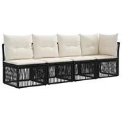 Sjedeća garnitura za vrt 10 kom. Crna poliratan 70,5 x 62 x 70 cm