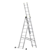 Aluminijumske trodelne merdevine 3x9 gazišta 150 kg