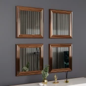 Hanah Home Set 4 ogledala Bronzani