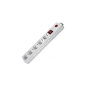 FAST ASIA Produžni kabl 5r1.5m sa prekidacem i zaštitom 3x1.5mm2 (Linkom) - beli (UPS00730)