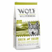 Wolf of Wilderness Green Fields - jagnjetina - Varčno pakiranje: 2 x 12 kg