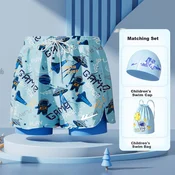 Huili Set Kupaci kostim za decake, kapa i torba, Plavi