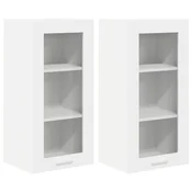 Vidaxl Viseča omarica 2 szt. Bela 40 x 31 x 80 cm Konstruiran les