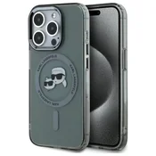 slomart Karl Lagerfeld KLHMP15LHLSKCK iPhone 15 Pro 6.1 črn/black trda torbica IML Metal Karl&Choupette Head MagSafe