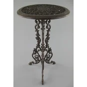 Casa Padrino Art Nouveau garden side table antique brown A 36 x H. 70 cm - Round metal garden table - Round flower table - Baroque & Art Nouveau garden furniture