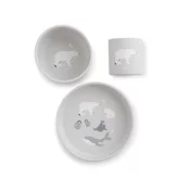 Saro Baby silikonski jedilni set Polaris Grey