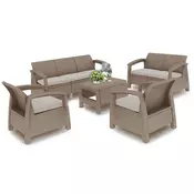 Set vrtnega pohištva Corfu max set, barva cappuccino, peščena blazina