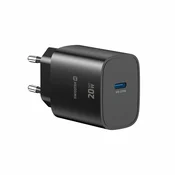 SWISSTEN Swissten Edge GaN 1x USB-C 20W polnilec, črn