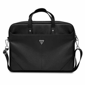 Guess Saffiano Triangle Logo Black torba za prenosnike do 16