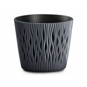 Prosperplast Prevleka za cvetlični lonec SANDY 2v1 plastična mat d23x19cm, antracit