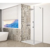 Pravokotni zaslon TRINITY CHROME 1100x1000 mm, prozorno steklo, levo - 110x100 cm - Gelco - TRINITY - 36 - Pravokotne tuš kabine - 1100 - 2000 - 1000 - 8 - 14