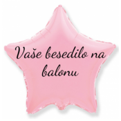 Personal Balon iz folije z besedilom - Roza zvezda, 45 cm
