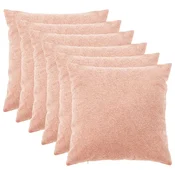 Vidaxl Prevleka za blazino 6 kos HEERLEN Roza 55 x 55 cm Bouclé