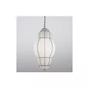 SIRU - Luster na lancu RIVISTO, 1xE27/60W/230V, precnika 45 cm, crna/bela, venecijansko staklo