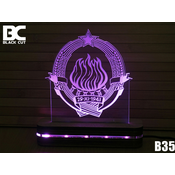 Black Cut 3D Lampa Grb Jugoslavije Roze