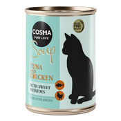 Ekonomično pakiranje Cosma Soup 12 x 100 g - Tuna i piletina s batatom