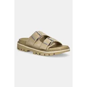 Tommy Jeans Natikači Tjw Double Strap Sandal Suede EN0EN02797 Rjava