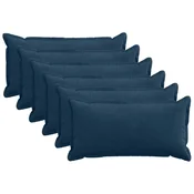 Vidaxl Prevleka za blazino 6 kos HOUTEN Temno modra 40 x 80 cm