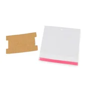 Papirnata kartica za zapestnice, gumice z vrečko z evro sponko 6,2x9,3 cm - rjava naravna (200 kosov)
