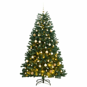 Umjetno božicno drvce 300 LED sa šarkama i kuglicama 240 cm