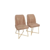 Hanah Home Set 2 trpezarijske stolice Zlatno-Braon