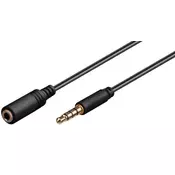 MicroConnect Avdio 3,5mm podaljševalni kabel, 1,5m Minijack, tanek, črn