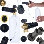 shumee Rosfix Penasta šoba S0401 1000 ml za visokotlačni čistilnik G1/4F, šoba 1,23 mm + Adapter/adapter za visokotlačni čistilnik Kärcher K Bayonet na G1/4M (plastika)