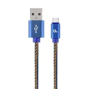 GEMBIRD CC-USB2J-AMCM-1M-BL Premium jeans (denim) Type-C USB kabel s kovinskimi konektorji 1m modra, (5000263443)
