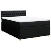 Vidaxl Box spring posteljni z vzmetnico črn 140x190 cm blago