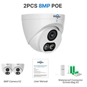 KJB PoE dome IP kamera 8 MP z dvosmernim zvokom, objektiv 2,8 mm, 2 kos.