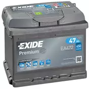 Exide akumulatorja lator Exide premium EA472. 47D+ 450A(EN) 207x175x175 44Ah-45Ah-47Ah