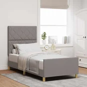 Konstrukcija postelje z vzglavjem Taupe 100 x 200 cm blago