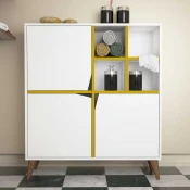 Hanah Home Komoda Pulse 100x115x30cm Belo-Žuta
