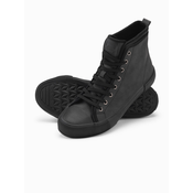 Ombre Mens high-top sneakers with decorative upper - graphite