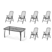 eoshop Kovinski vrtni set Eoshop 65: miza + 6 nastavljivih stolov