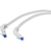 Renkforce Renkforce RF-4892472 RJ45 omrežni kabel\, Patch kabel CAT 6a S/FTP 0.50 m siva 90° kotni navzdol 1 kos, (20418228)