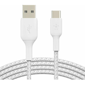 BELKIN Kabel USB v USB-C, pleten iz najlona, serija BOOST?CHARGE proizvajalca Belkin, 2 m - bel, (20524328)