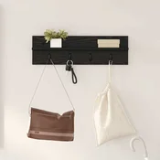 Vješalica za kapute na zidu Zidne Crni hrast 60 x 10,5 x 18 cm
