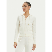 Velur pulover Juicy Couture bež barva, s kapuco