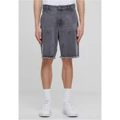 Mens Open Edge Two Knee Denim Shorts - Grey