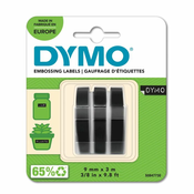 Dymo - Reljefna traka za graviranje Dymo, 9 mm, bijela na crnoj, 3 komada