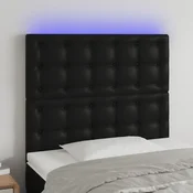 Vidaxl vidaXL Vzglavje za posteljo, črno, 100x5x118/128 cm, umetno usnje