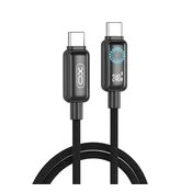 XO USB tipC na USB tipC kabel 240W LED - 1M