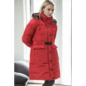 Z9774 DEWBERRY WOMENS COAT-BURGUNDY