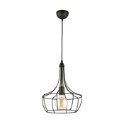 Jupiter 1654 - Luster na sajli FOX 1xE27/60W/230V crna