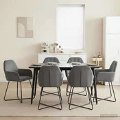 Trpezarijske stolice 6 pcs Baršun Tamnosiva 55 x 50 x 84 cm
