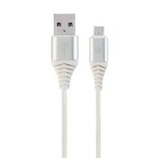 Gembird USB kabl USB 2.0 Micro-USB B USB A Srebrno, Belo