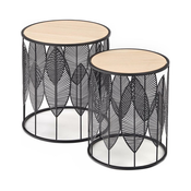 SET 2x Stolic za kavu FOLLA pr. 33/40 cm crna