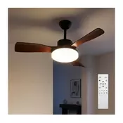 Brilagi - LED zatemljiv stropni ventilator LED/34W/230V 106 cm črna/rjava +daljinski upravljalnik