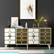 HANAH HOME Komoda Irmak White Gold